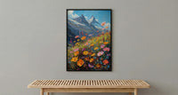 Swiss Alps Art Print, Matterhorn Mountain Decor - Spring Meadow Poster