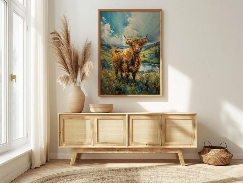Scottish Highlands Wall Art, Highland Cow Decor - Moody Nature Print