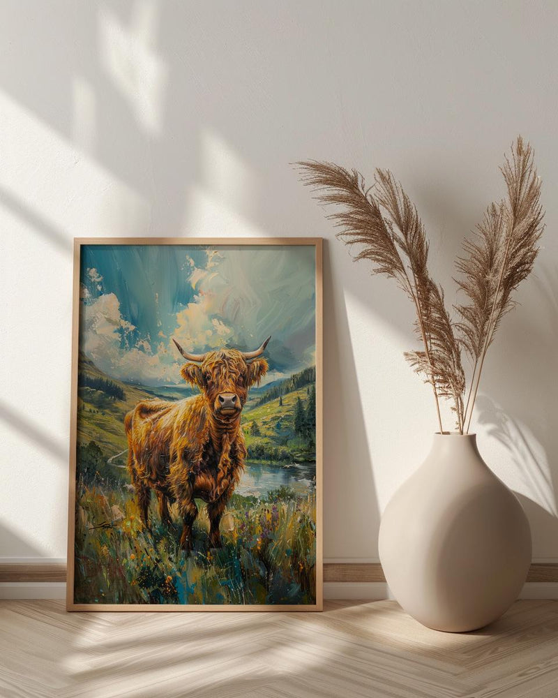 Scottish Highlands Wall Art, Highland Cow Decor - Moody Nature Print