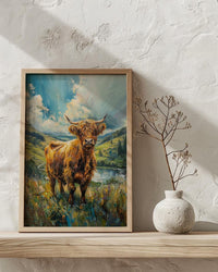 Scottish Highlands Wall Art, Highland Cow Decor - Moody Nature Print