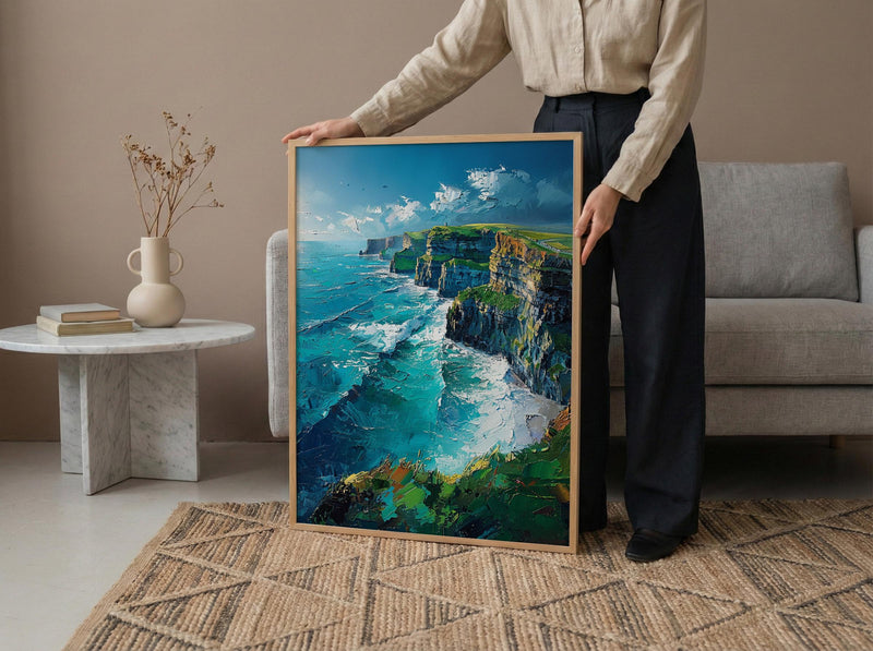 Cliffs Of Moher Art Print, Ireland Coastal Decor - Dramatic Ocean Poster