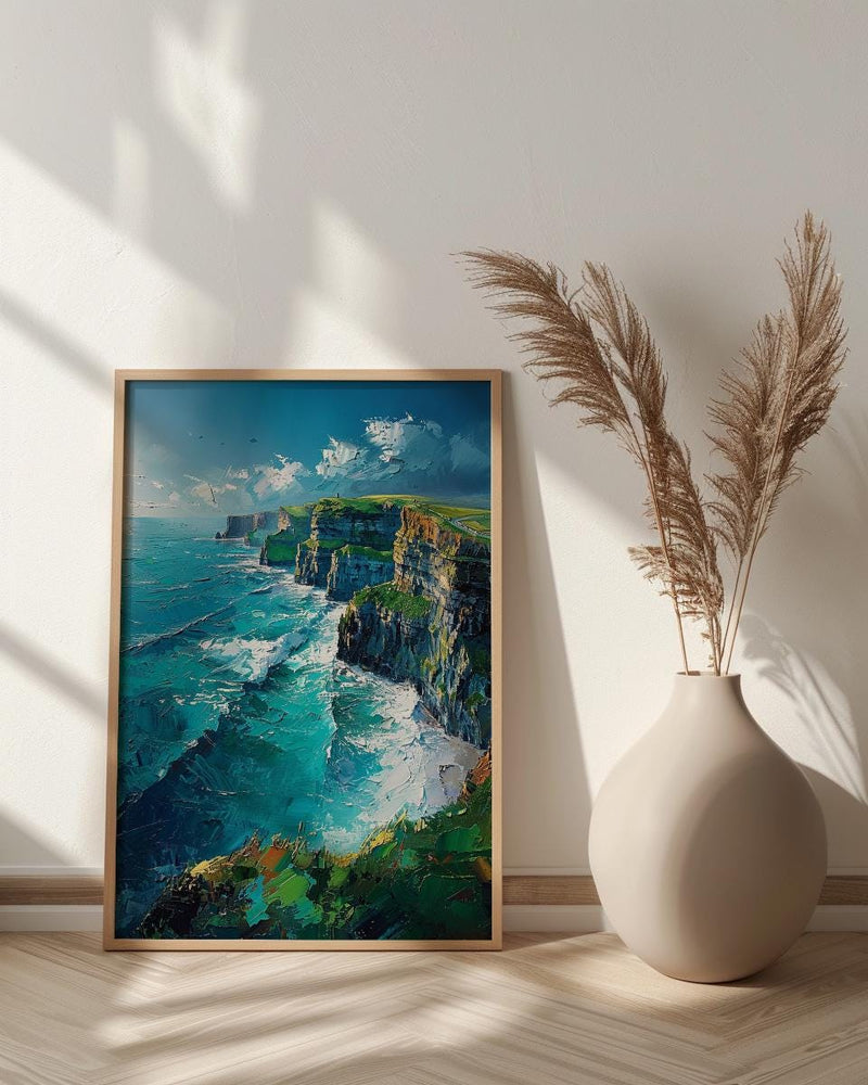 Cliffs Of Moher Art Print, Ireland Coastal Decor - Dramatic Ocean Poster