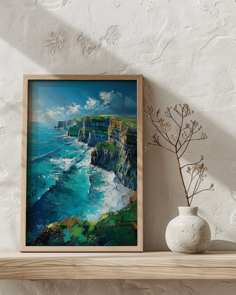 Cliffs Of Moher Art Print, Ireland Coastal Decor - Dramatic Ocean Poster