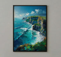 Cliffs Of Moher Art Print, Ireland Coastal Decor - Dramatic Ocean Poster