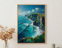 Cliffs Of Moher Art Print, Ireland Coastal Decor - Dramatic Ocean Poster