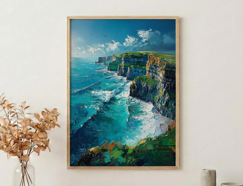 Cliffs Of Moher Art Print, Ireland Coastal Decor - Dramatic Ocean Poster
