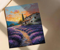Provence Lavender Field Poster, French Country Decor - Floral Landscape Art