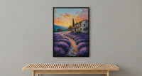 Provence Lavender Field Poster, French Country Decor - Floral Landscape Art