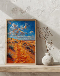 Sahara Desert Poster, Golden Sand Dune Decor - Majestic Landscape Art