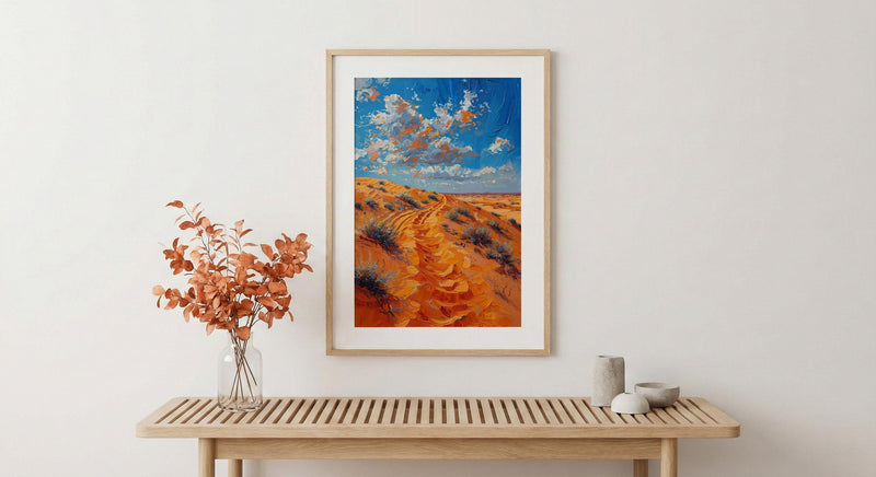 Sahara Desert Poster, Golden Sand Dune Decor - Majestic Landscape Art