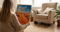 Sahara Desert Poster, Golden Sand Dune Decor - Majestic Landscape Art