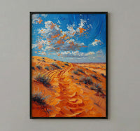 Sahara Desert Poster, Golden Sand Dune Decor - Majestic Landscape Art