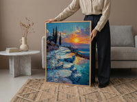 Pamukkale Art Print, Turkey Travel Decor - Thermal Pools Landscape