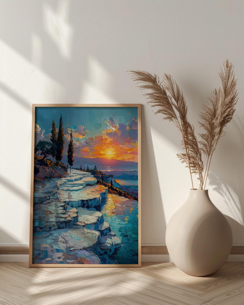 Pamukkale Art Print, Turkey Travel Decor - Thermal Pools Landscape
