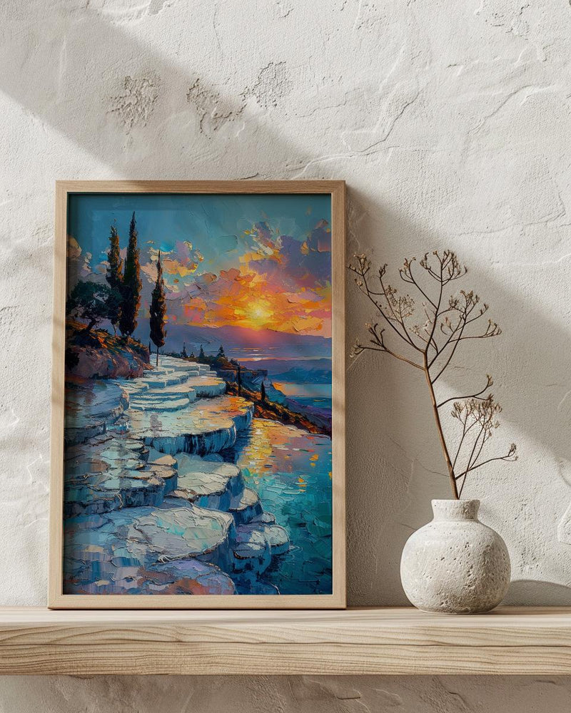 Pamukkale Art Print, Turkey Travel Decor - Thermal Pools Landscape