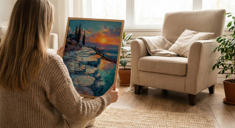 Pamukkale Art Print, Turkey Travel Decor - Thermal Pools Landscape