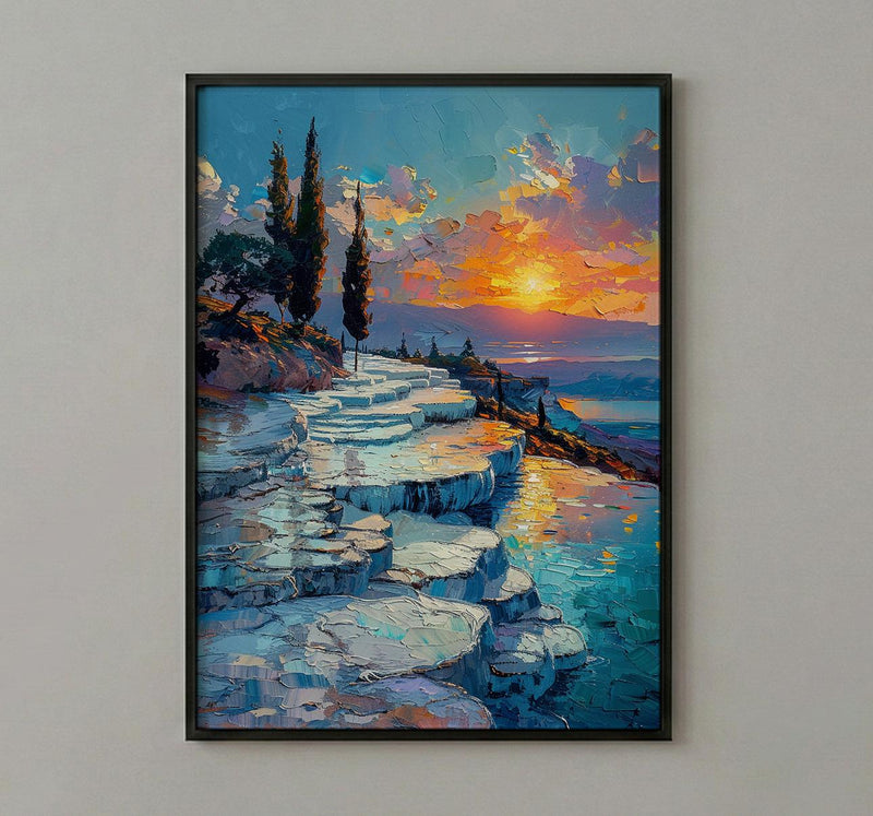 Pamukkale Art Print, Turkey Travel Decor - Thermal Pools Landscape