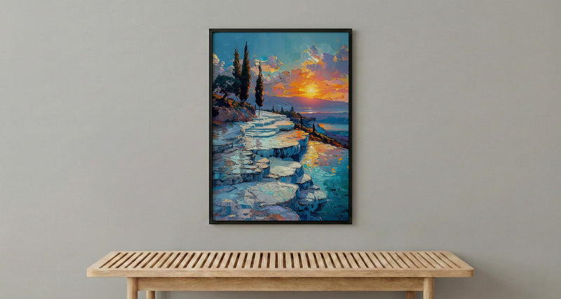 Pamukkale Art Print, Turkey Travel Decor - Thermal Pools Landscape
