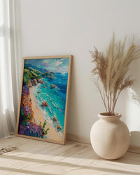 Coral Reef Art Print, Tropical Ocean Decor - Vibrant Marine Landscape
