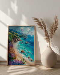 Coral Reef Art Print, Tropical Ocean Decor - Vibrant Marine Landscape
