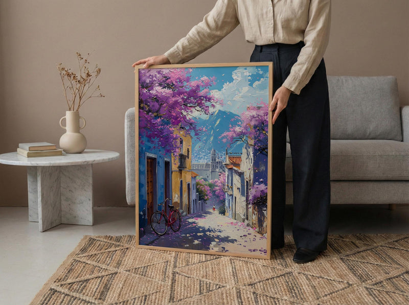 Mexico City Art Print, Purple Spring Decor - Jacaranda Landscape