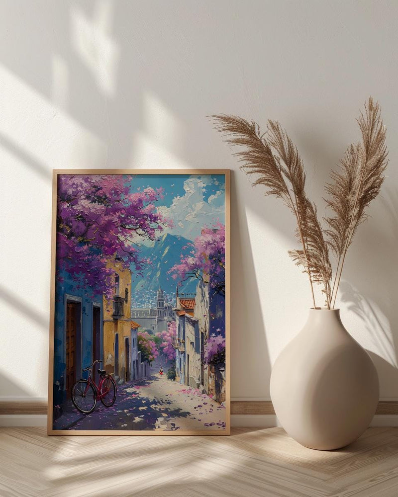 Mexico City Art Print, Purple Spring Decor - Jacaranda Landscape