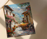 Cusco Andean Wall Art, Inca Stone Decor - Spring Floral Landscape