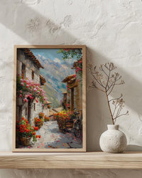 Cusco Andean Wall Art, Inca Stone Decor - Spring Floral Landscape