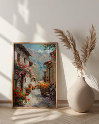 Cusco Andean Wall Art, Inca Stone Decor - Spring Floral Landscape