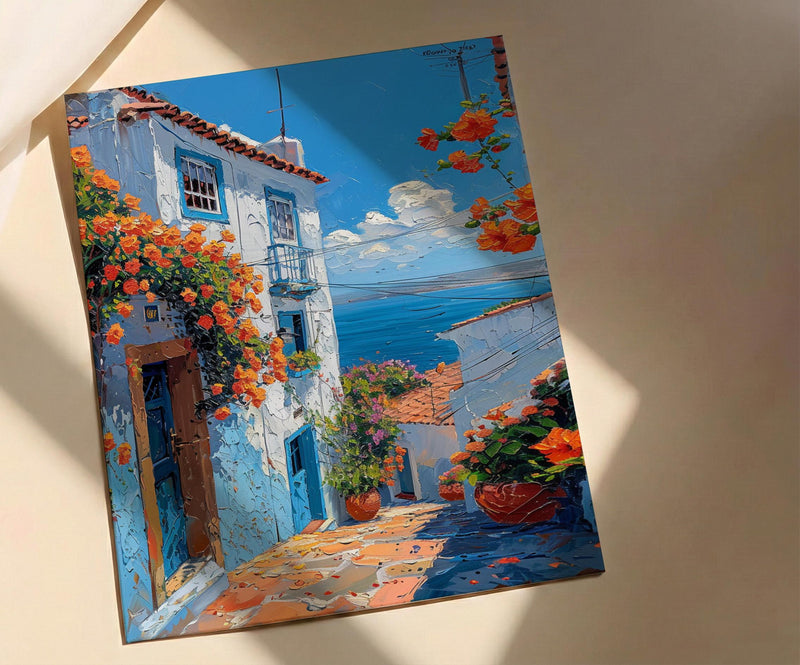 Salvador Spring Poster, Brazil Travel Decor - Tropical Blue Door