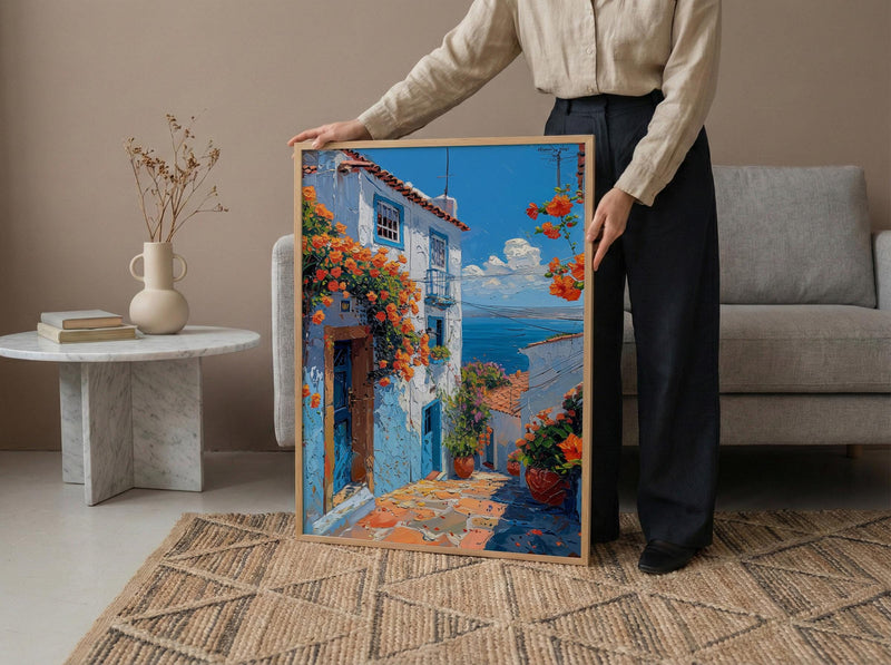 Salvador Spring Poster, Brazil Travel Decor - Tropical Blue Door