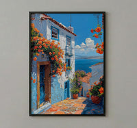 Salvador Spring Poster, Brazil Travel Decor - Tropical Blue Door