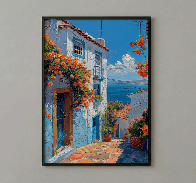 Salvador Spring Poster, Brazil Travel Decor - Tropical Blue Door