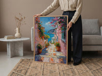 Valparaiso Wall Art, Chile Spring Decor - Colorful Staircase Print