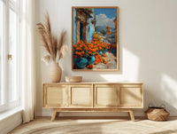 Oaxaca Market Poster, Orange Marigold Wall Decor - Floral Street Art