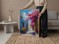 San Miguel Art Print, Pink Floral Decor - Bougainvillea Street