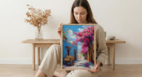 San Miguel Art Print, Pink Floral Decor - Bougainvillea Street