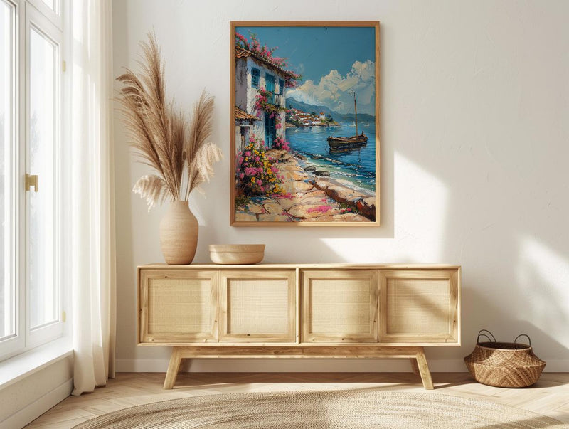Paraty Art Print, Blue Door Decor - Tropical Spring Landscape