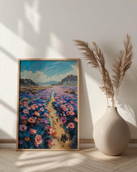 Atacama Desert Wall Art, Spring Bloom Decor - Pink Floral Print