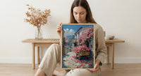Taif Wall Art, Pink Rose Decor - Saudi Arabia Spring Print