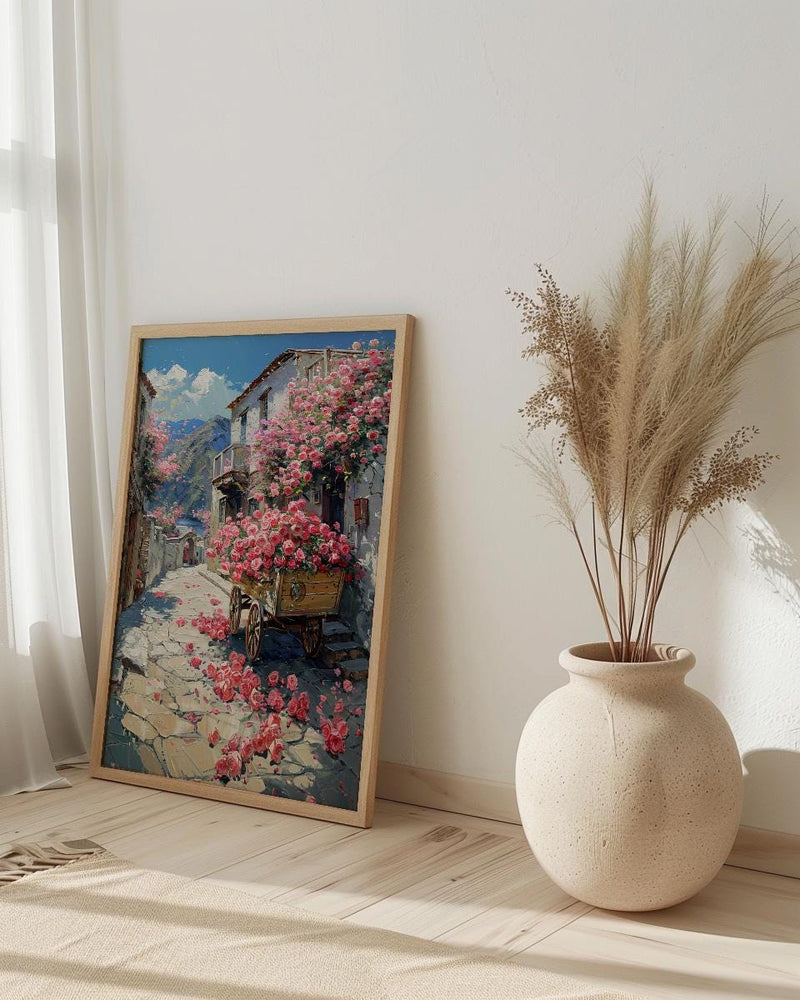 Taif Wall Art, Pink Rose Decor - Saudi Arabia Spring Print