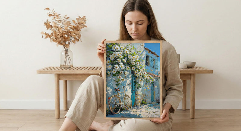 Beirut Vintage Poster, White Jasmine Decor - Lebanon Landscape