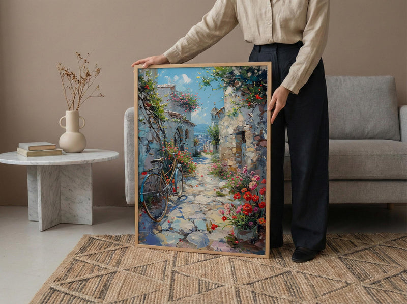 Amman Citadel Art Print, Red Anemone Decor - Ancient Ruins
