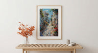 Amman Citadel Art Print, Red Anemone Decor - Ancient Ruins