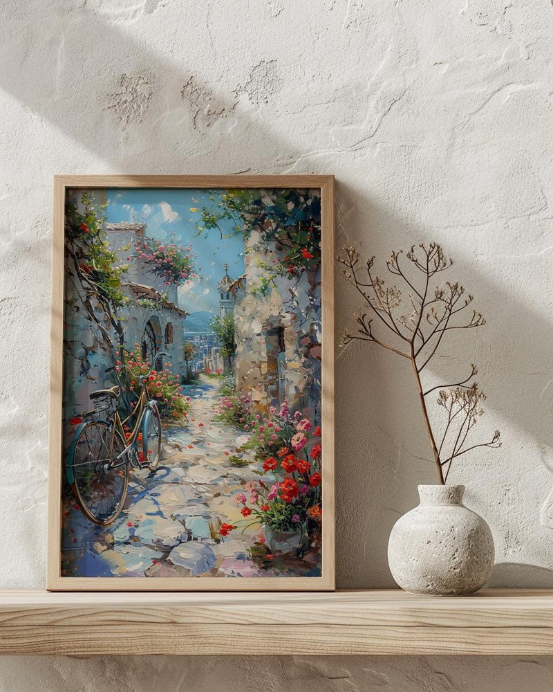 Amman Citadel Art Print, Red Anemone Decor - Ancient Ruins