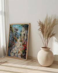 Amman Citadel Art Print, Red Anemone Decor - Ancient Ruins