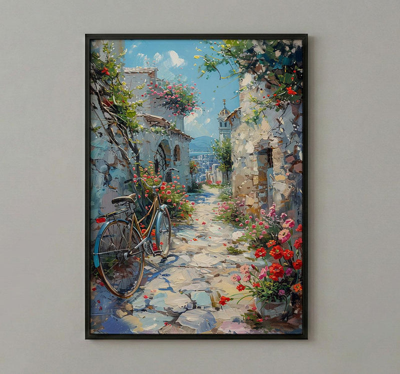Amman Citadel Art Print, Red Anemone Decor - Ancient Ruins