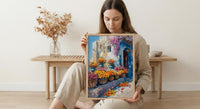 Doha Souq Wall Art, Qatar Spring Decor - Floral Market Print