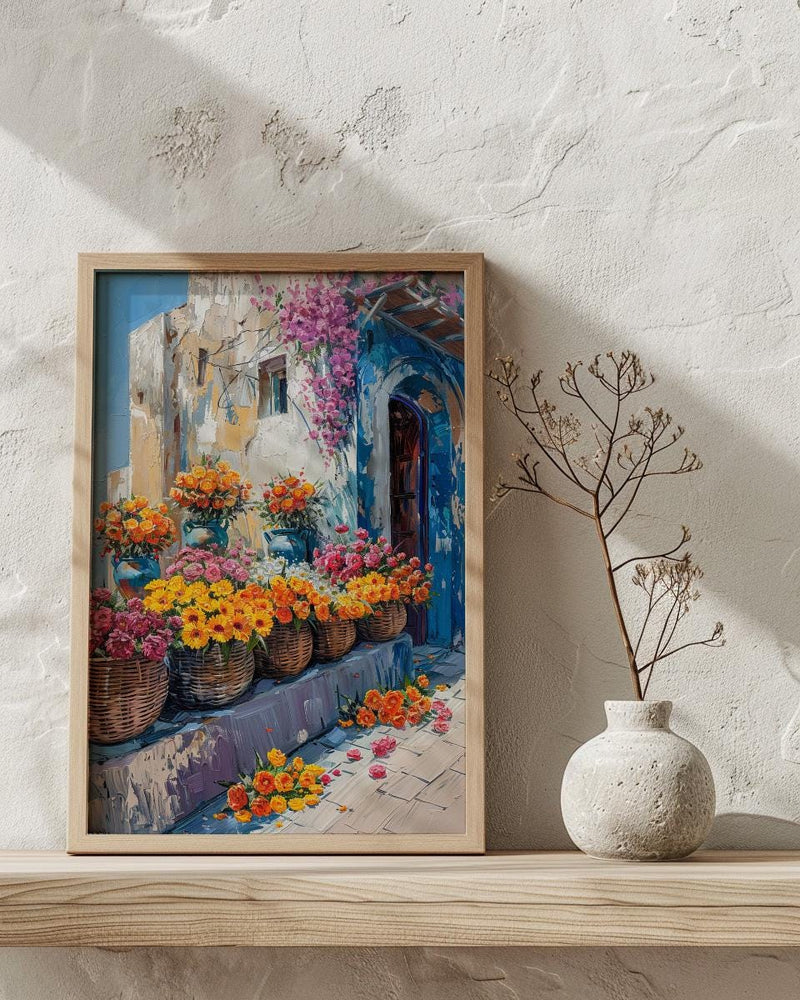 Doha Souq Wall Art, Qatar Spring Decor - Floral Market Print