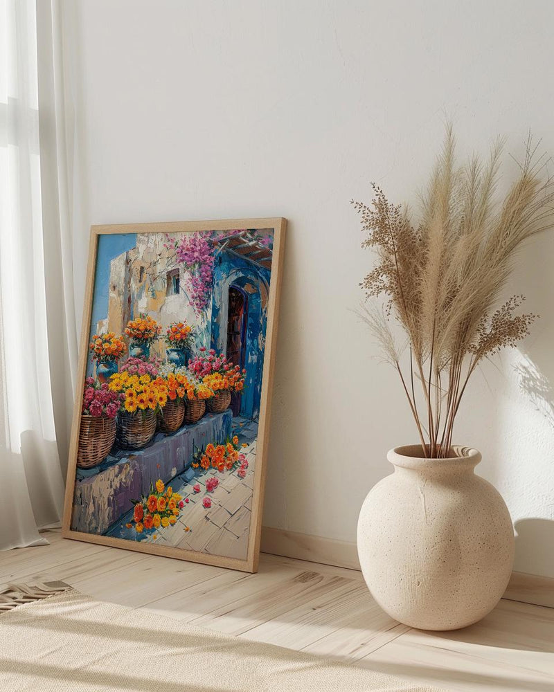 Doha Souq Wall Art, Qatar Spring Decor - Floral Market Print